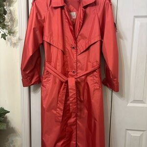 Totes Vibrant Salmon Pink Trenchcoat -Size 12P